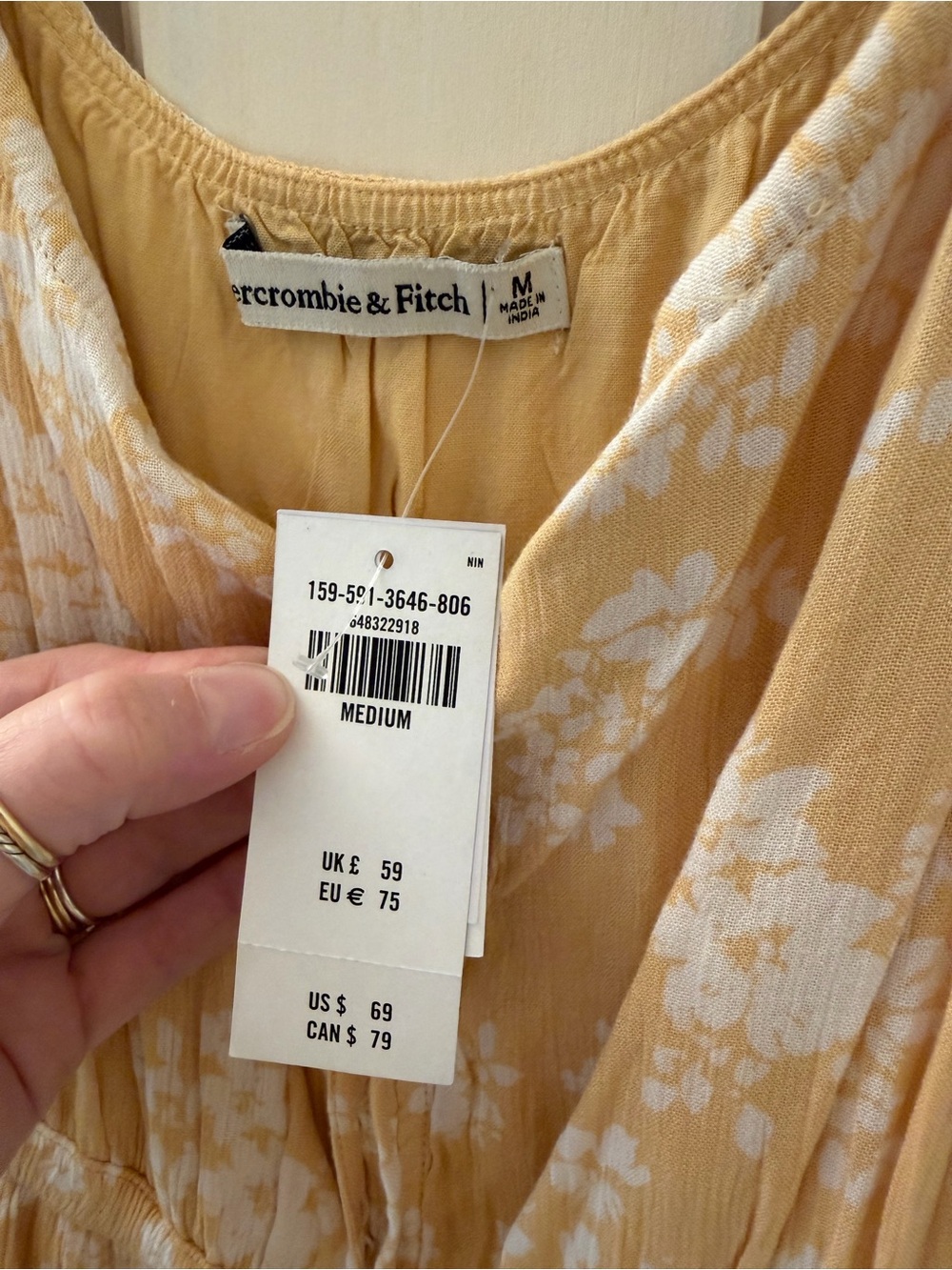 Abercrombie & Fitch Yellow Floral Mini Dress - Picture 2 of 3